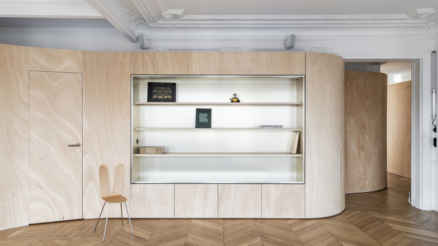 Wood Ribbon in Paris apartment – Paris, France