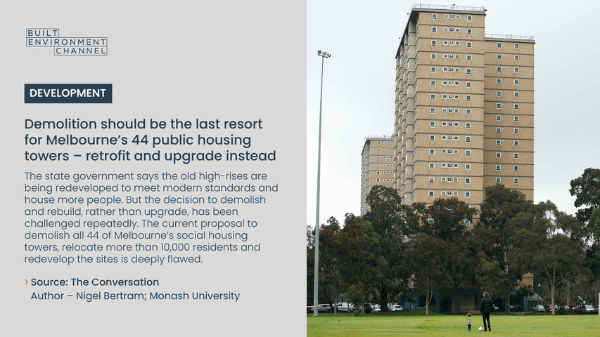 Demolition should be the last resort for Melbourne’s 44 public housing towers – retrofit and upgrade instead