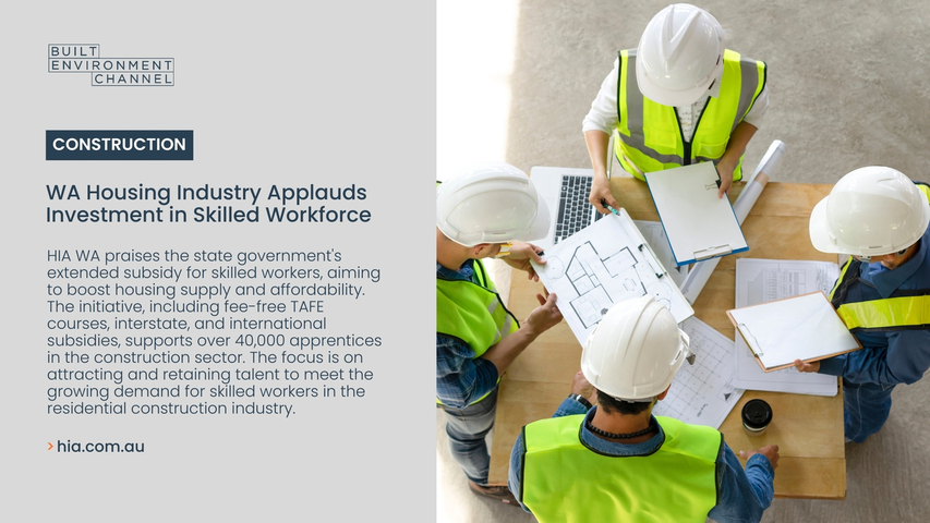 WA Housing Industry Applauds Investment in Skilled Workforce