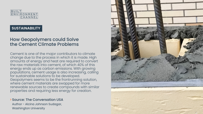 How Geopolymers could Solve the Cement Climate Problems