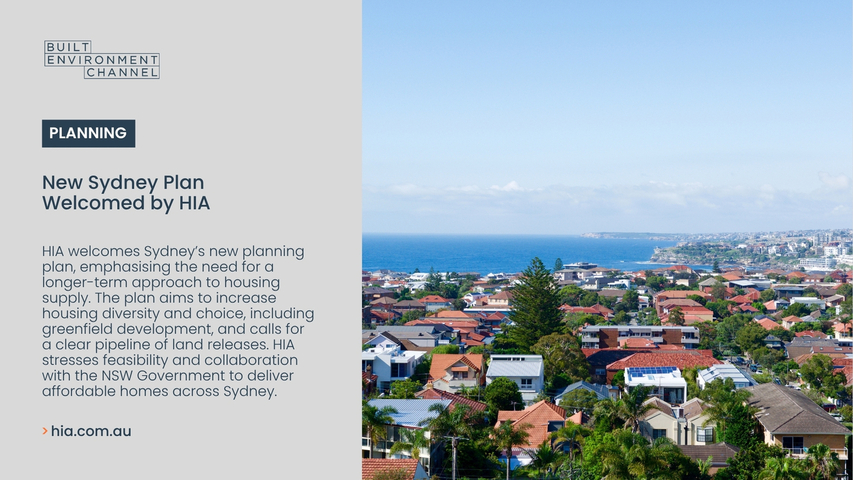 Preview of New Sydney Plan Welcomed by HIA